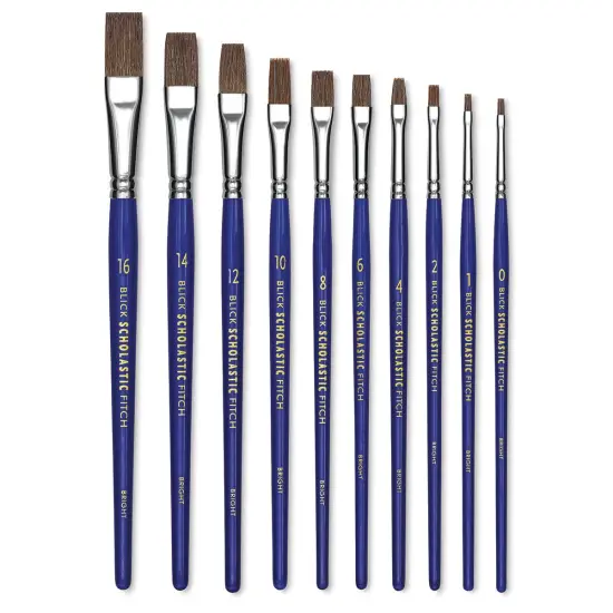 Blick Scholastic Pony Brush Set - Bright, Short Handle, Set of 10 {1}