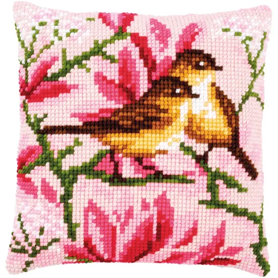 VervacoBirds & Magnolia Pillow Needlepoint Kit Multi {1}