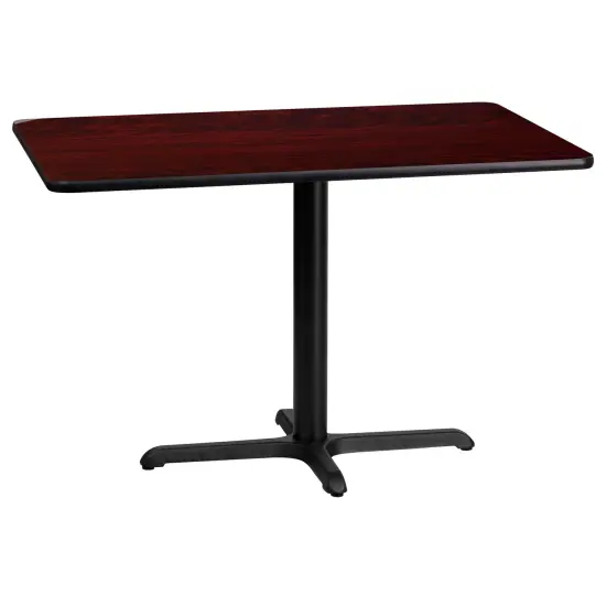Emma and Oliver 24"x42" Rectangular Laminate Table with 23.5"x29.5" Table Height Base Mahogany {1}