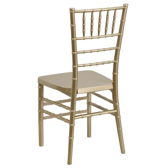 Emma and Oliver Wedding & Event Resin Stacking Chiavari Dining Chair Gold {4}