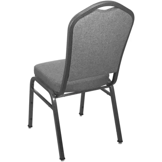 Emma and Oliver Premium Crown Back Banquet Chair CharcoalFab/Silver {2}
