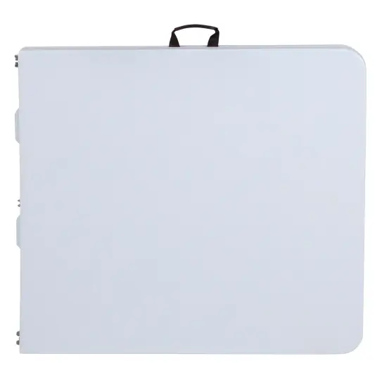 Emma and Oliver 4.97-Foot Bi-Fold Plastic Folding Table Granite White {3}
