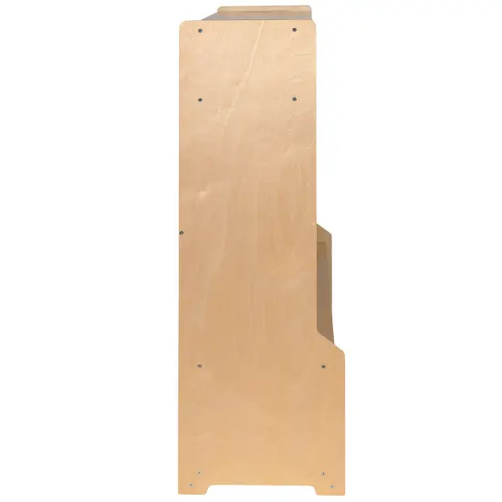 Emma and Oliver Wood School Coat Locker with Bench, Cubbies and Storage Organizer Hook Natural {6}