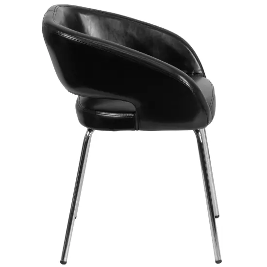 Emma and Oliver Contemporary LeatherSoft Side Reception Chair Black {5}