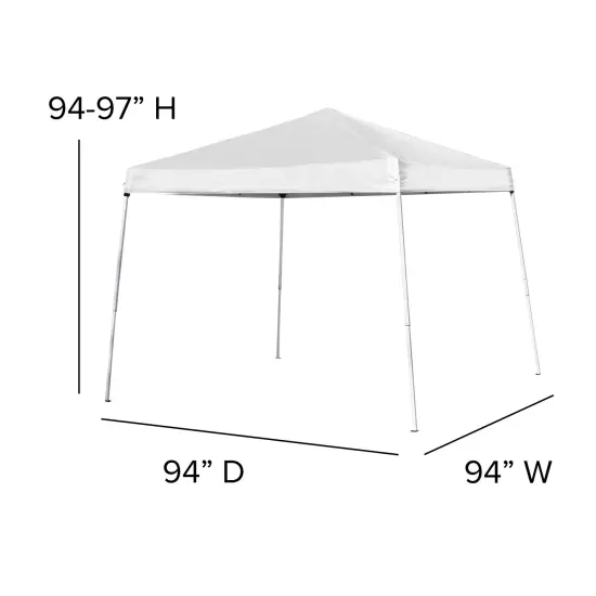 Emma and Oliver Tamar 10'x10'Weather Resistant, UV Coated Pop Up Canopy Tent with Reinforced Corners, Height Adjustable Frame and Carry Bag White {5}