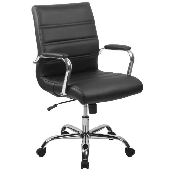Merrick Lane Milano Contemporary Mid-Back Home Office Chair with Padded Arms {1}