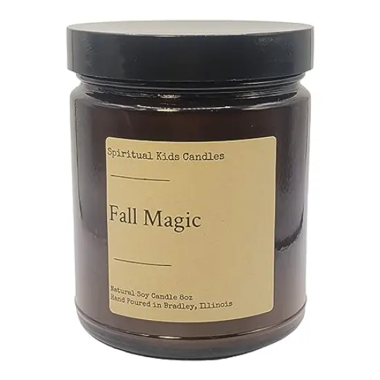 Fall Magic Soy Candle 8oz 35-40 Hours Hand Poured with All Natural Soy Wax and Fragrant/ Essential Oils! {1}