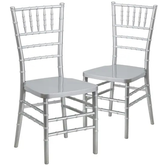 Emma and Oliver 2 Pack PREMIUM Resin Stacking Chiavari Chair Gold {6}