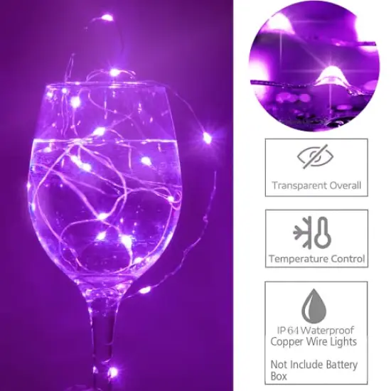 15 Packs 20 Led Purple Fairy Lights Battery Operated 6.6ft Silver String Lights Waterproof Firefly Starry Light for DIY Table Centerpieces Wedding Halloween Christmas Party Decor {4}