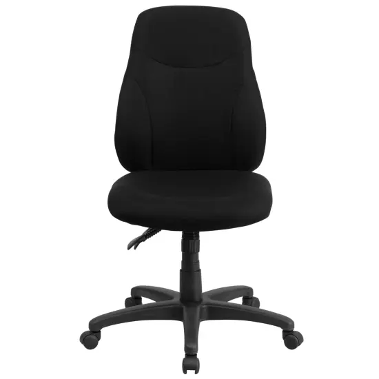 Emma and Oliver Mid-Back Fabric Multifunction Swivel Ergonomic Task Office Chair with 1.5" Back Adjustment Black {3}