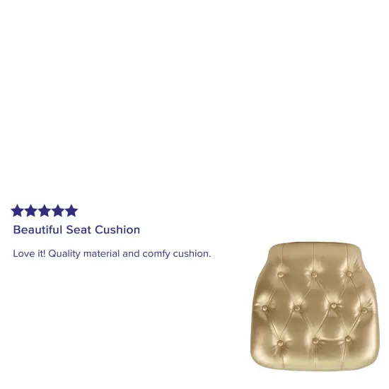 Emma and Oliver Hard Tufted Vinyl Chiavari Chair Cushion Gold {3}