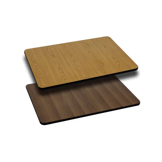 Emma and Oliver 24"x30" Rectangular Table Top with Reversible Laminate Top Natural/Walnut {1}
