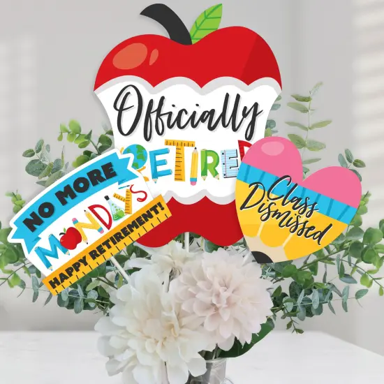 Big Dot of Happiness Teacher Retirement - Happy Retirement Party Centerpiece Sticks - Table Toppers - Set of 15 {1}