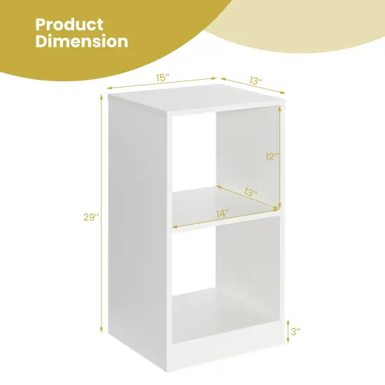 2 Pieces 2-tier Bookcase Set with Anti-toppling Device {3}