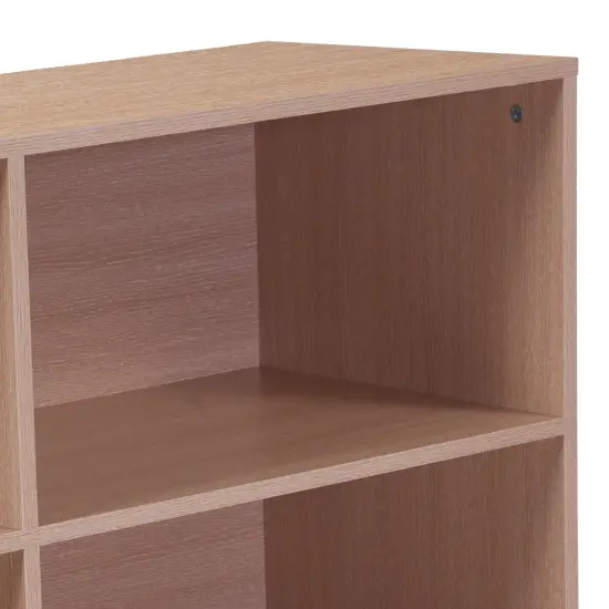 Emma and Oliver 4 Shelf 29.5"H Open Bookcase Storage Oak {4}