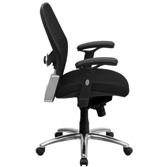 Emma and Oliver Mid-Back Super Mesh Executive Swivel Office Chair, Knee Tilt Control BlackLeaSoft/Mesh {9}