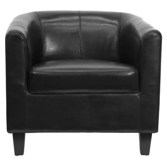 Emma and Oliver Faux Leather Lounge Chair with Sloping Arms Black {3}