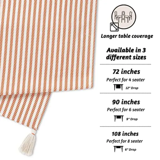 Fall Table Runner 72 Inches Long for Fall D&eacute;cor, 100% Cotton Thanksgiving Table Runner for Fall Decorations for Home, Table Runner Fall or Boho Table Runner, Fall Runner (Russet Orange) {1}
