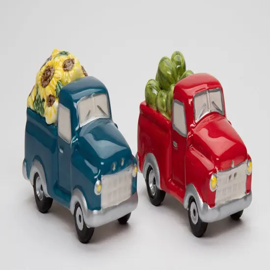 Ceramic Sunflower And Watermelon Truck Salt And Pepper, Farmhouse D&eacute;cor, Gift for Her, Gift for Mom, Kitchen D&eacute;cor, Summer Decor {3}