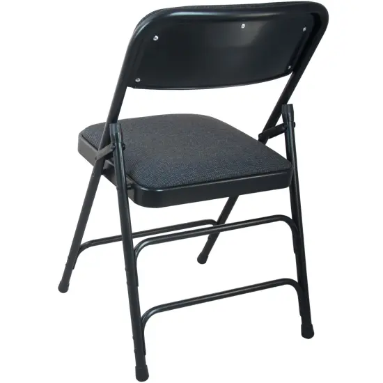 Emma and Oliver 4-pack Padded Metal Folding Chair - Fabric Seat BlackFabric/Black {3}