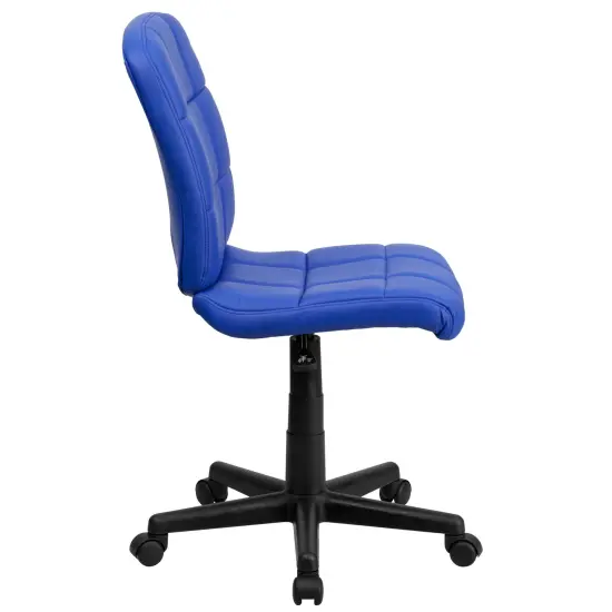 Emma and Oliver Mid-Back Quilted Vinyl Swivel Task Office Chair Blue {5}