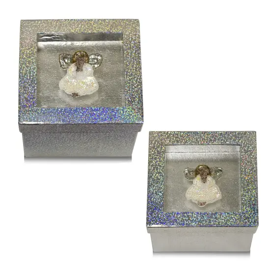 Hologram Gift Box Set with Decorative Angel Sequin Applique/Patch/ 2 Pc Set {1}
