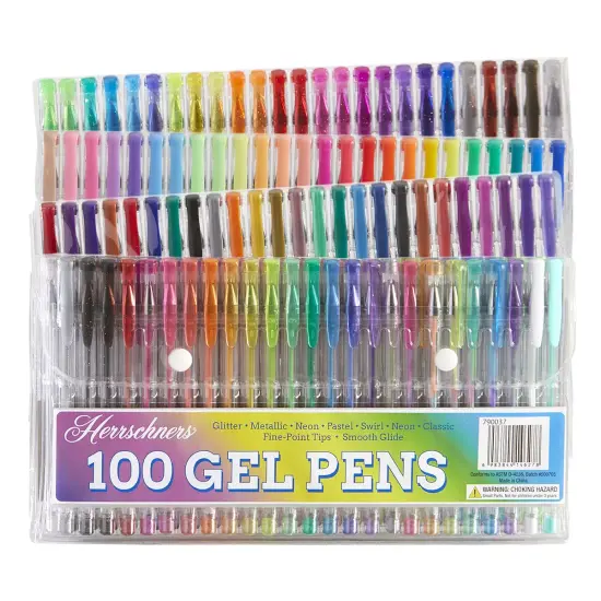 Herrschners100-Piece Gel Pen Set Artist Tool Multi {1}