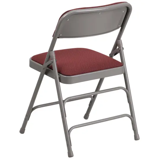Emma and Oliver 2 Pack Home & Office Party Events Fabric Padded Metal Folding Chair Burgundy Patterned {4}