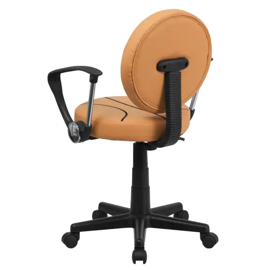 Emma and Oliver Sports Swivel Task Office Chair with Arms Black and Orange {4}