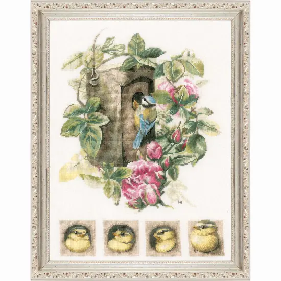 VervacoBirdhouse with Roses Counted Cross-Stitch Kit Multi {1}