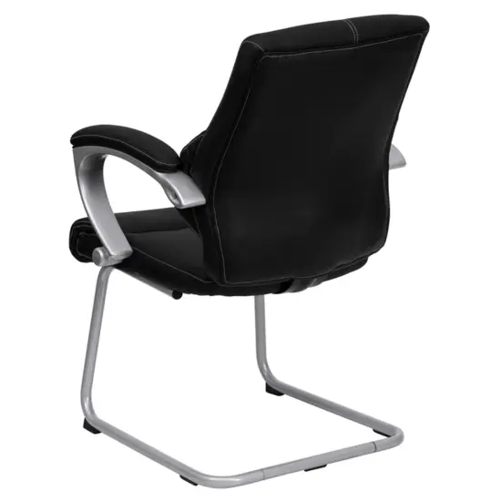 Emma and Oliver Leather Executive Side Chair Black {3}