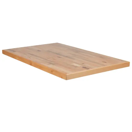 Emma and Oliver Rectangle Butcher Block Style Table Top - Restaurant Table Top Natural {3}