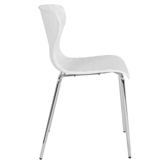 Emma and Oliver Contemporary Design Accent Dining Plastic Stack Chair White {5}