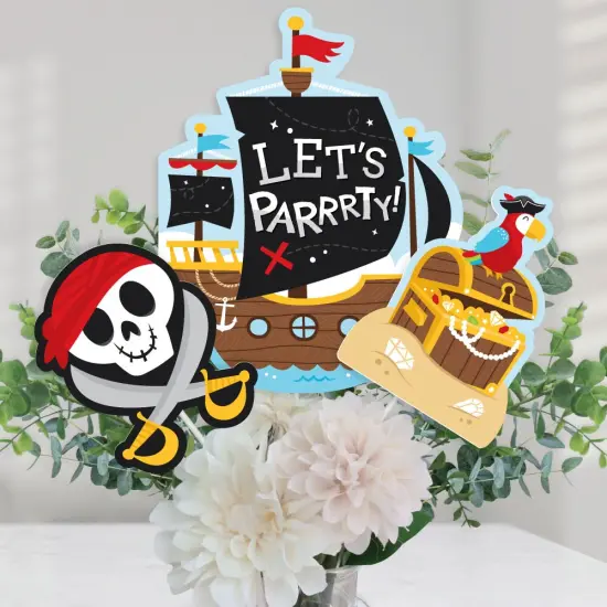 Big Dot of Happiness Pirate Ship Adventures - Skull Birthday Party Centerpiece Sticks - Table Toppers - Set of 15 {1}