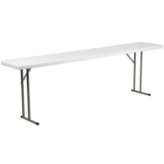 Emma and Oliver 8-Foot Plastic Folding Training Table Granite White {1}