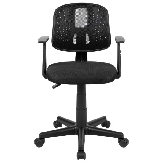 Emma and Oliver Pivot Back Mesh Swivel Task Office Chair with Arms Gray {8}