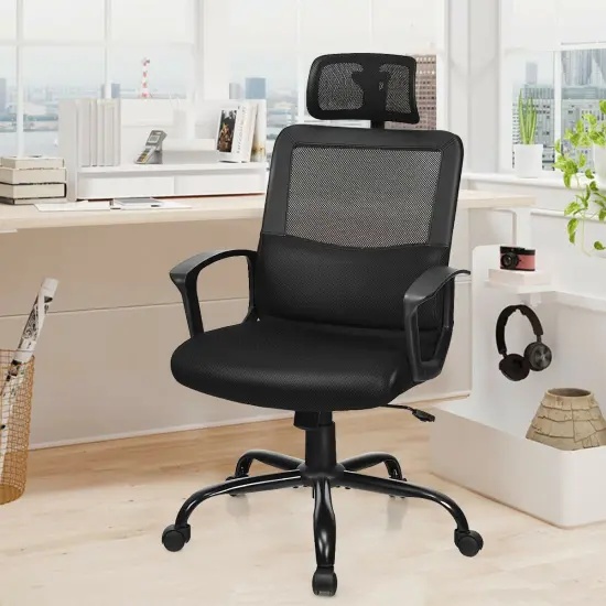 Mesh Office Chair High Back Ergonomic Swivel Chair {2}