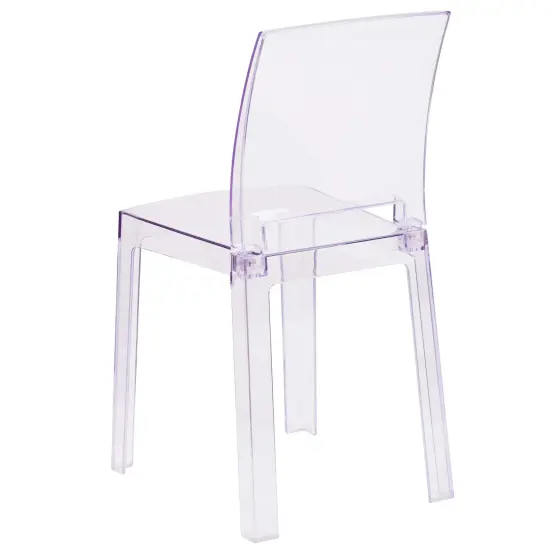 Emma and Oliver Ghost Chair with Square Back Transparent Crystal {4}