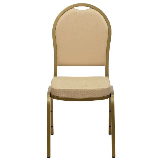Emma and Oliver Dome Back Stacking Banquet Dining Chair NavyFab/Gold {8}