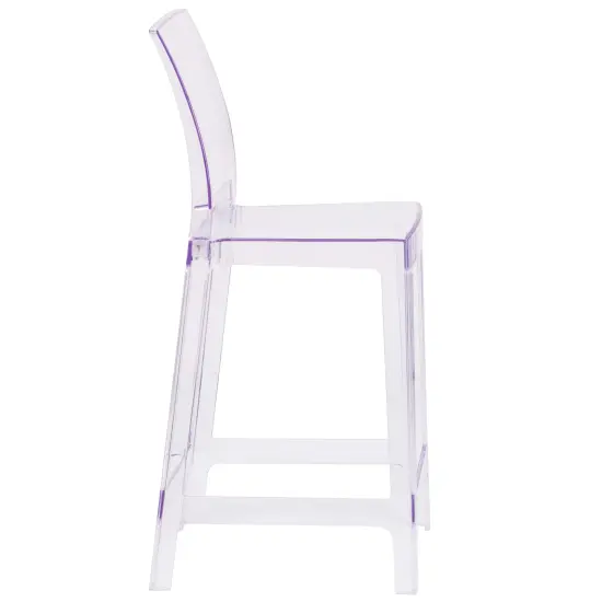 Emma and Oliver Ghost Counter Stool in Transparent Crystal with Square Back {5}