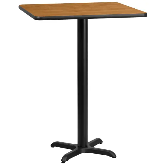 Emma and Oliver 24" Square Laminate Table Top with 22"x22" Bar Height Table Base Mahogany {4}
