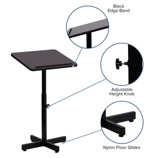 Emma and Oliver Adjustable Height Metal Lectern Mahogany {2}