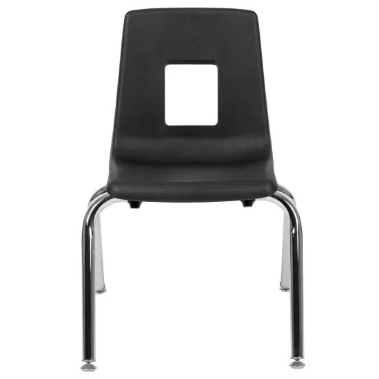 Emma and Oliver Student Stack School Chair - 14-inch Black {5}