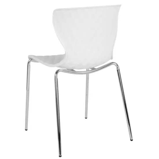 Emma and Oliver Contemporary Design Accent Dining Plastic Stack Chair White {4}