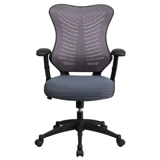 Emma and Oliver High Back Designer Mesh Executive Ergonomic Office Chair w/ Adjustable Arms Gray Mesh {3}
