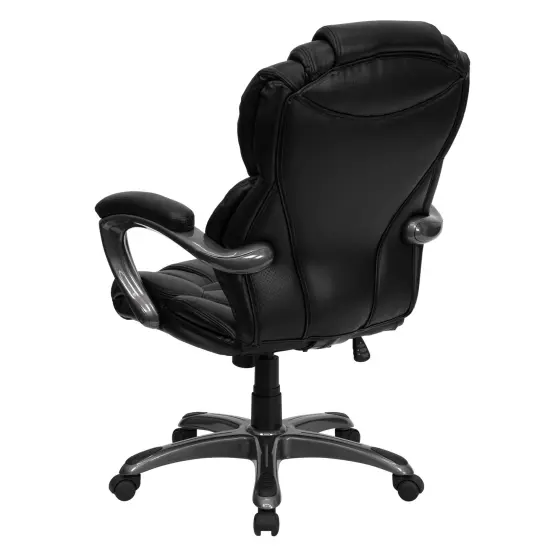 Emma and Oliver High Back Executive Swivel Ergonomic Office Chair with Accent Layered Seat/Back Black {4}