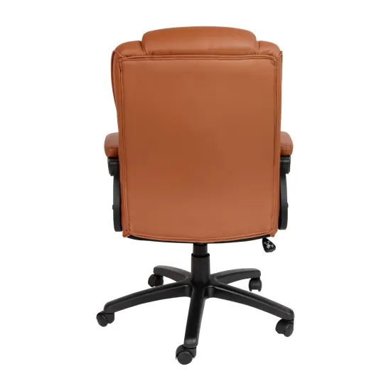 Emma and Oliver Big & Tall 400 lb. Rated LeatherSoft Office Chair - Desk Chair Brown {4}