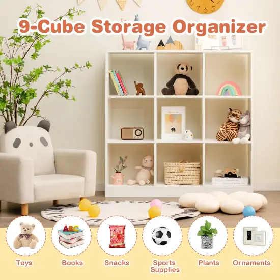 Costway Kids Toy Storage Organizer 9-Cube Kids Bookcase for Books Toys Ornaments {6}