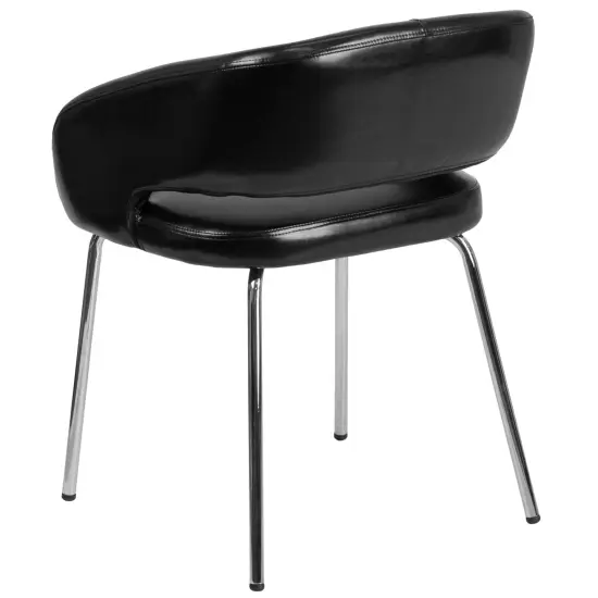 Emma and Oliver Contemporary LeatherSoft Side Reception Chair Black {4}
