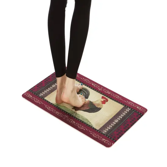 2-Pack Premium Comfort Kitchen Mats (Vintage Rooster) {2}